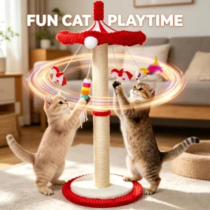 39“ Tall Carousel Cat Scratching Post