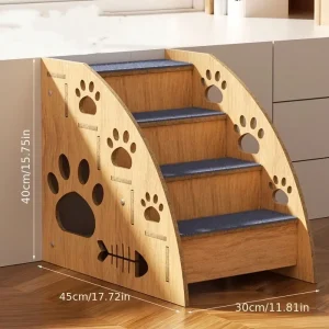 Solid Wood Pet Stairs.